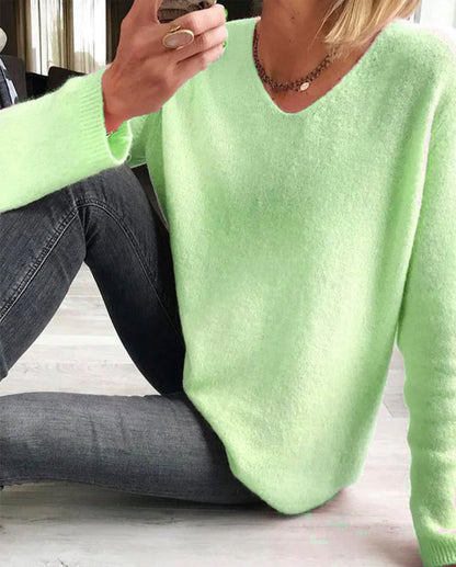 Sweater med V-hals farvevariant