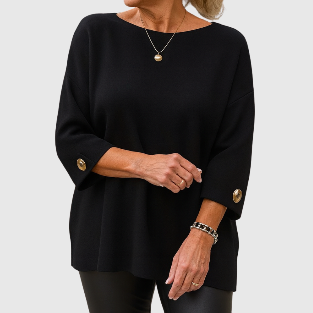 Aslinn | Blød sweater i ensfarvet strik