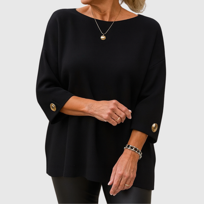 Aslinn | Blød sweater i ensfarvet strik