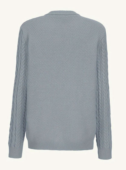Kabelstrikket cardigan med knapper farvevariant