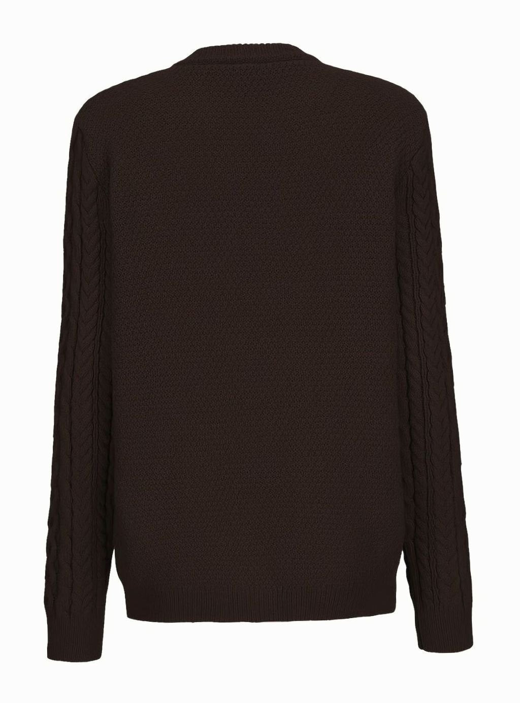 Kabelstrikket cardigan med knapper detalje ved kanten