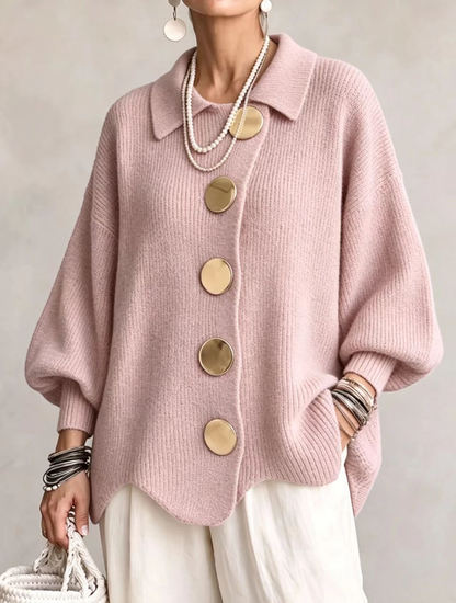 Oversize cardigan med krave farvevariant
