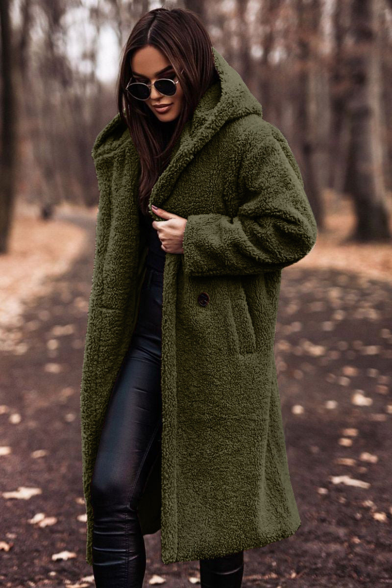Birna | Oversize Knælang Teddyfrakke
