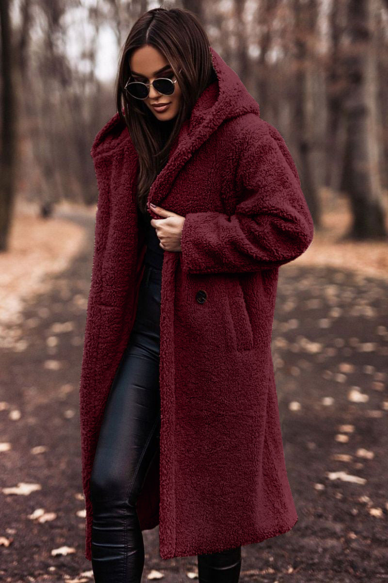 Birna | Oversize Knælang Teddyfrakke
