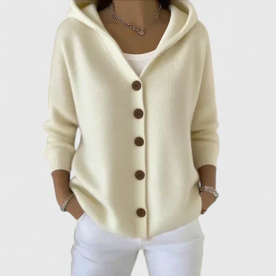 Åsny | Cardigan med Hætte og Knapper