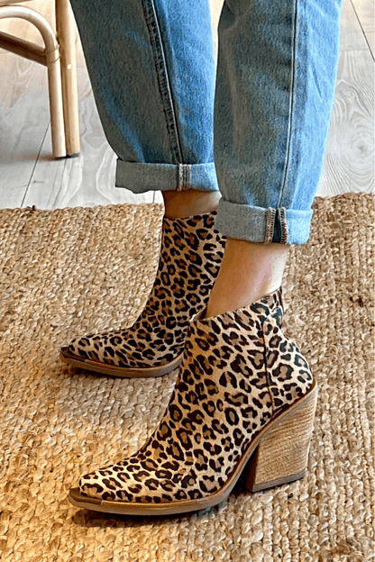 Rita | Ankelstøvler i Leopard med Spids Tå