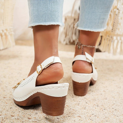 Jonna | Blomstrede Sandaler med Blokhæl