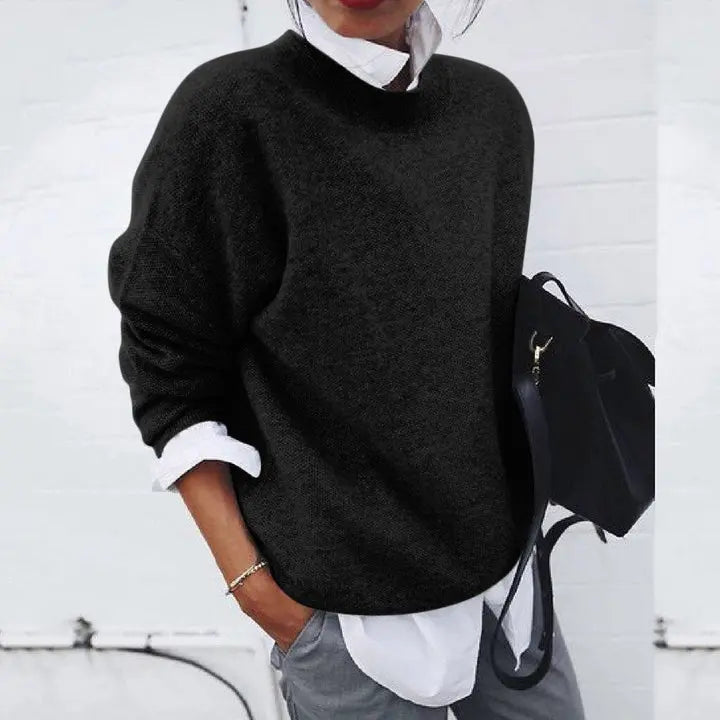 Salbjørg | Klassisk Sweater med Rund Hals
