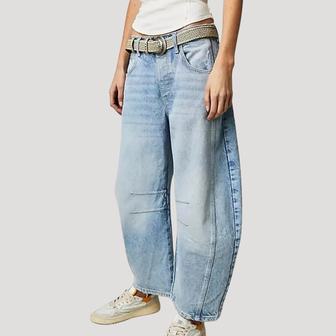 Jette | Leopard Jeans med Buede Ben