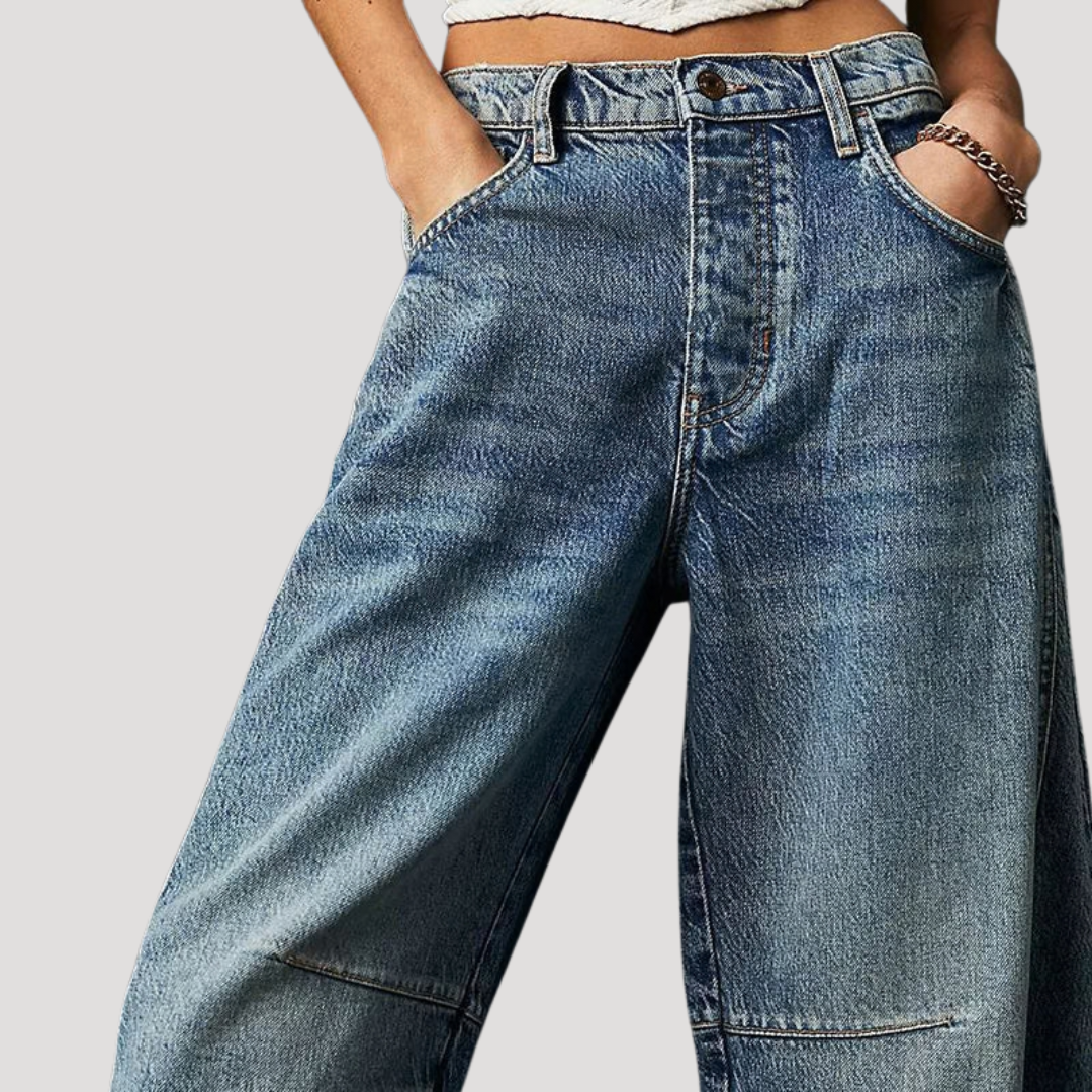 Jette | Leopard Jeans med Buede Ben