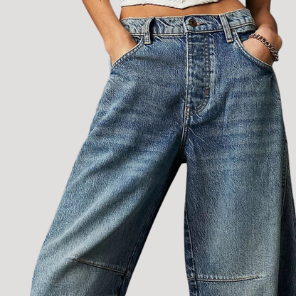 Jette | Leopard Jeans med Buede Ben