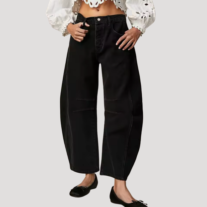 Jette | Leopard Jeans med Buede Ben