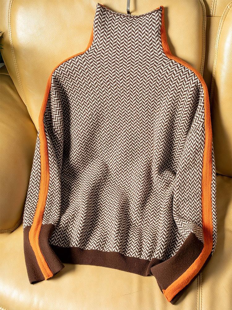 Georgia | Bold Stribet Højhalset Sweater