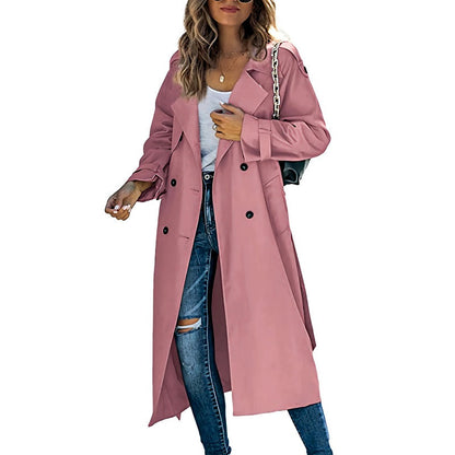 Kirsten | Lang Trenchcoat med Bindebælte