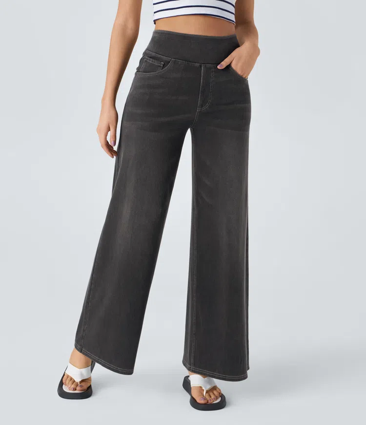 Arielle - højtaljede jeans med brede ben