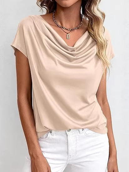 Ulrikke | Bluse med Vandfaldshals
