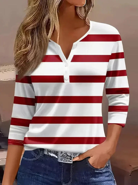 Sigrid | Stribet V-Hals Top