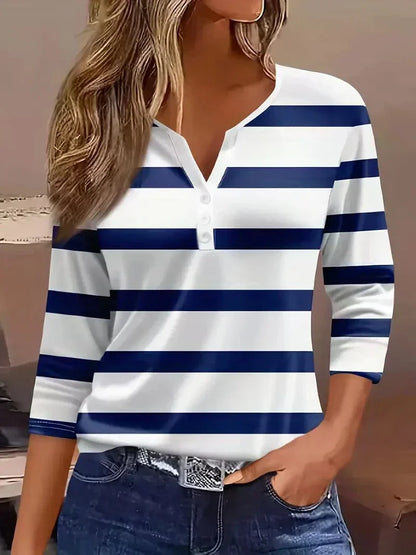 Sigrid | Stribet V-Hals Top