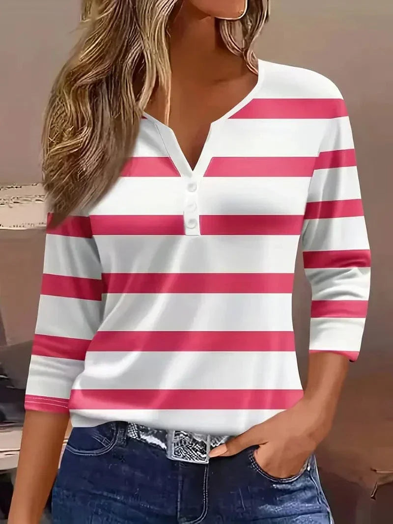 Sigrid | Stribet V-Hals Top