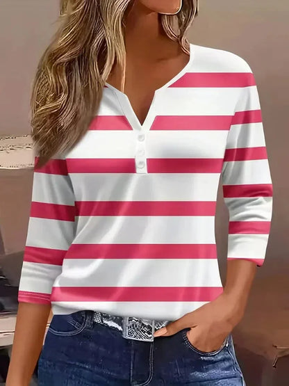 Sigrid | Stribet V-Hals Top