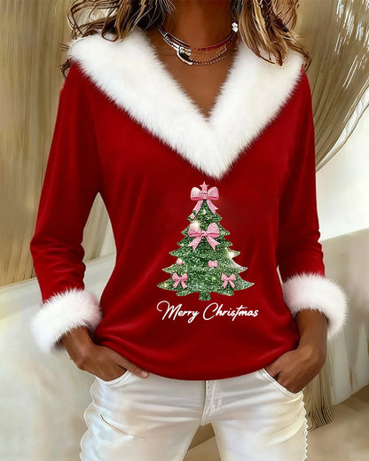 Fjola | Julesweater med ribkanter set fra siden