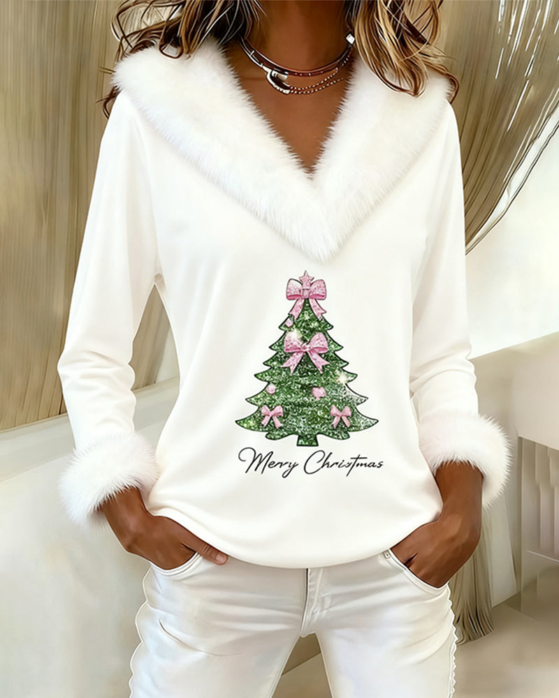 Fjola | Julesweater med V-hals i blødt strik