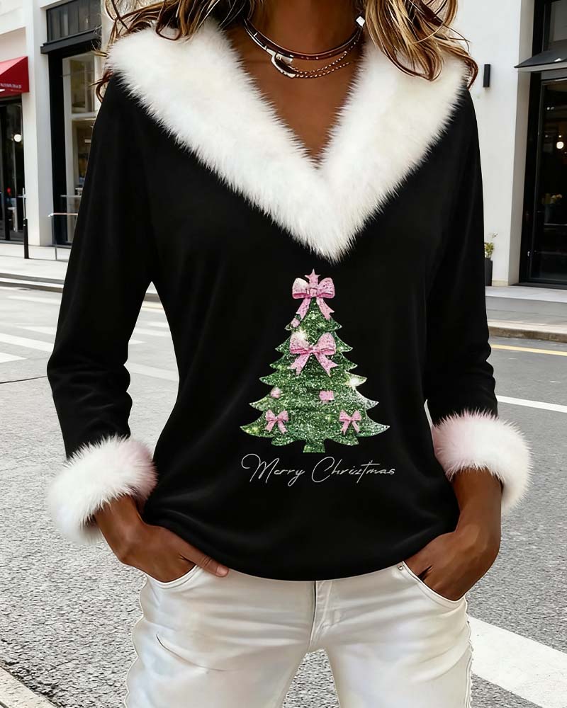 Fjola | Julesweater med V-hals i blødt strik