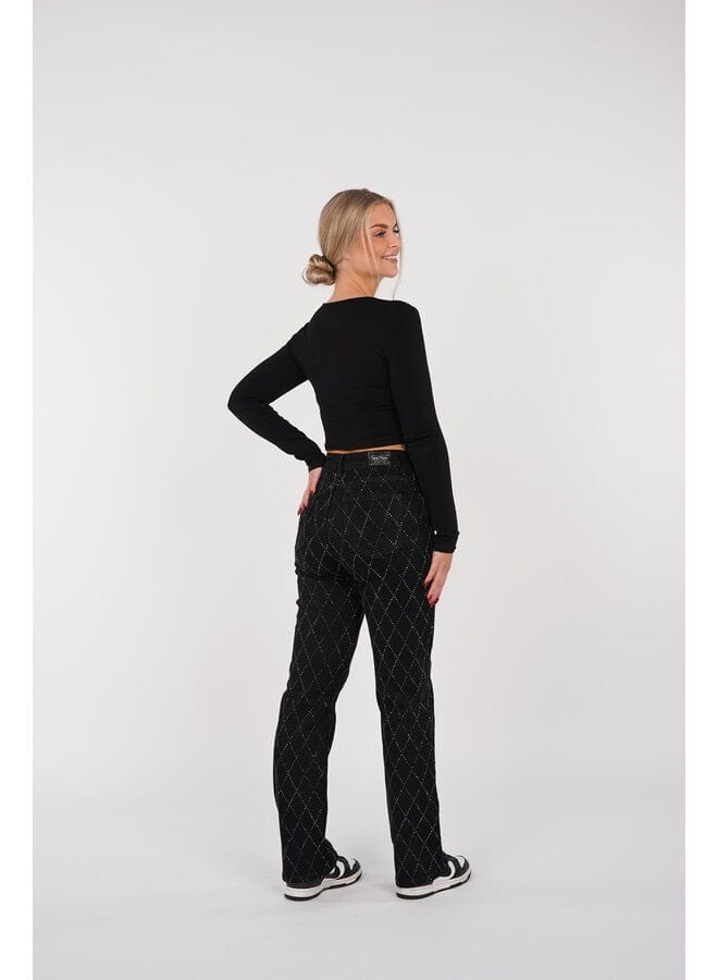 Ranveig | Jeans med Diamantmønster