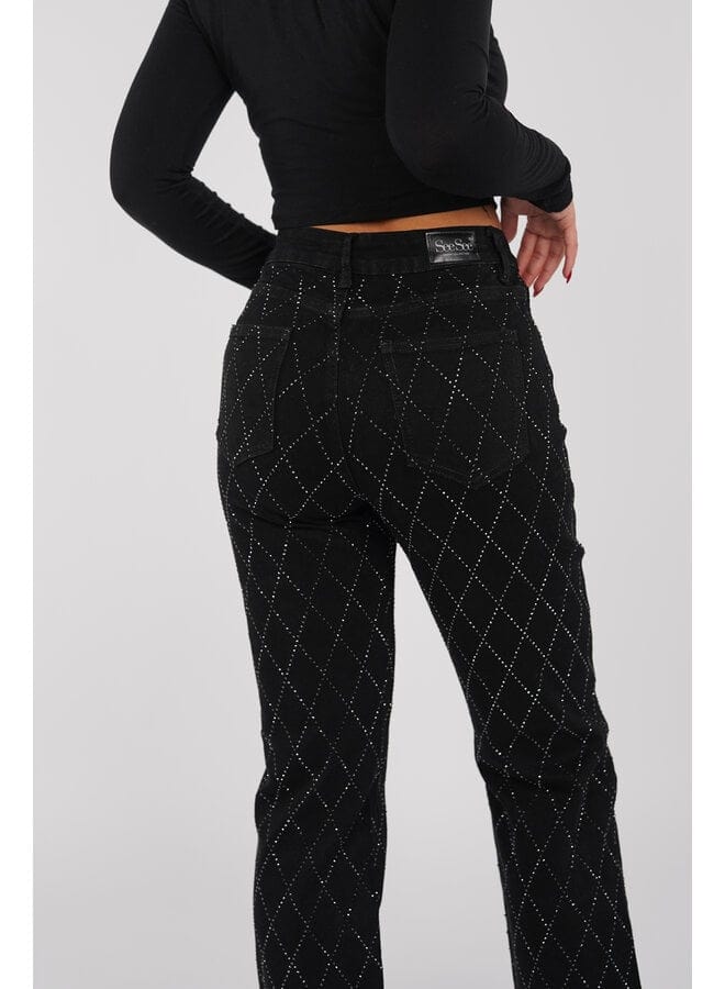 Ranveig | Jeans med Diamantmønster