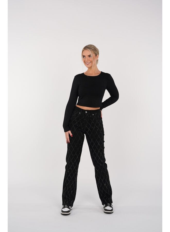 Ranveig | Jeans med Diamantmønster