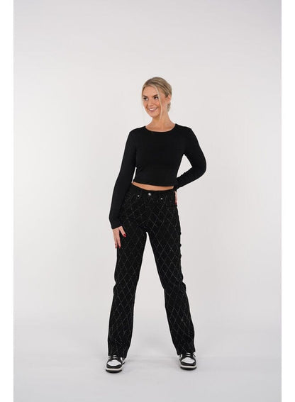 Ranveig | Jeans med Diamantmønster