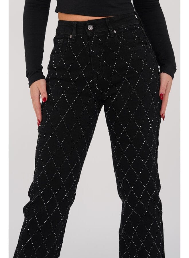 Ranveig | Jeans med Diamantmønster