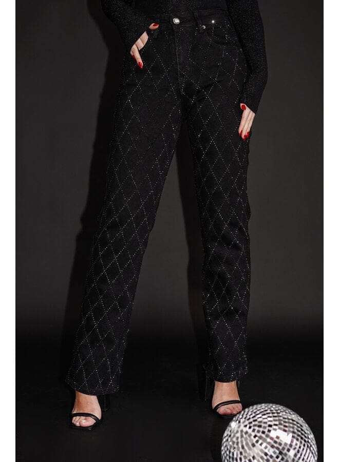 Ranveig | Jeans med Diamantmønster