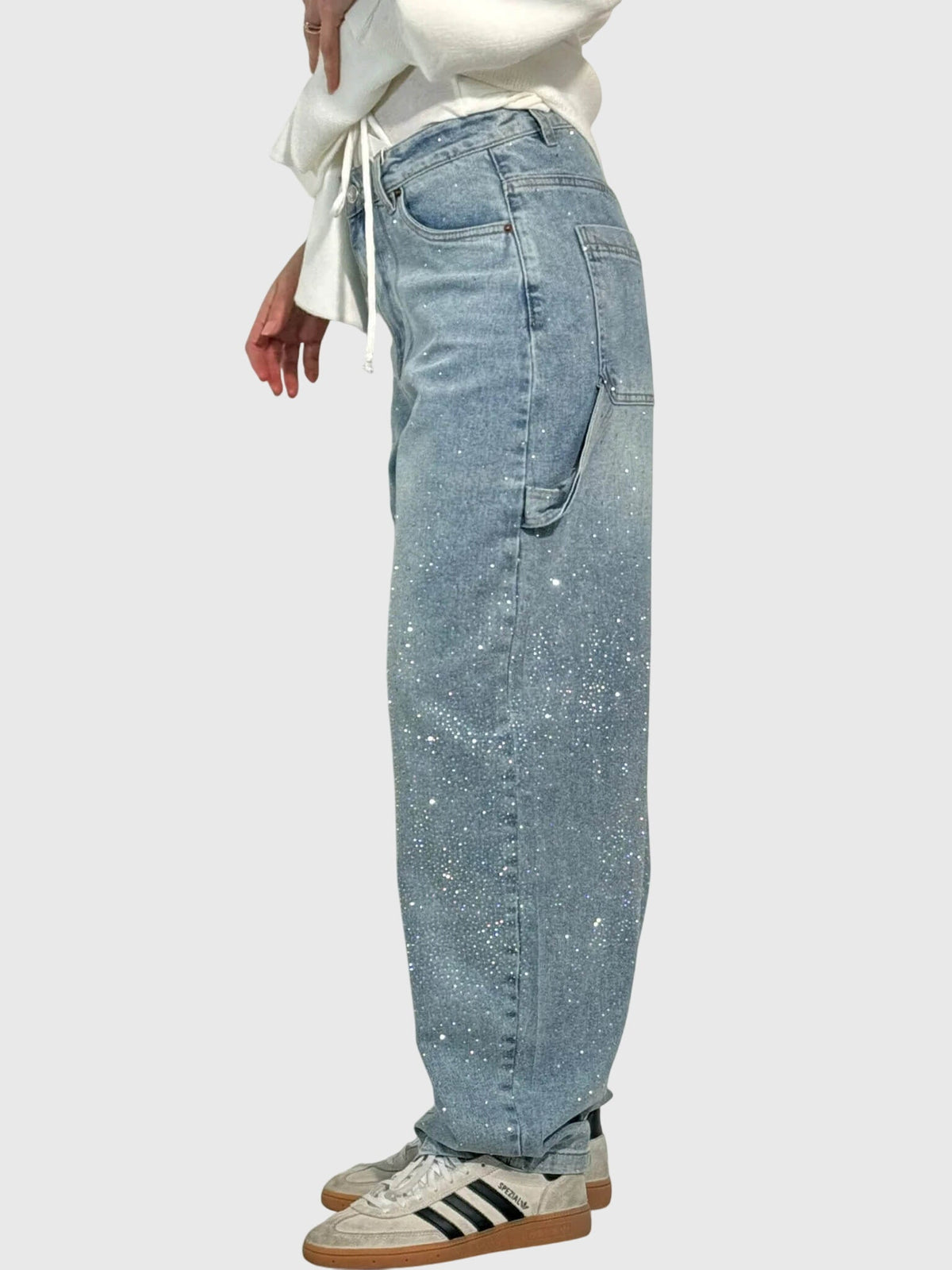 Mønstrede jeans med lige ben farvevariant