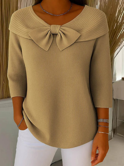 Ingebera | Figursyet Sweater med Sløjfe