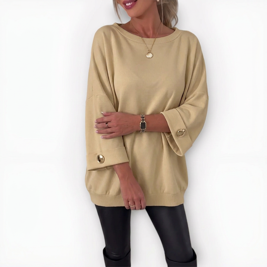 Myrkva | Oversize sweater med 3/4-ærmer