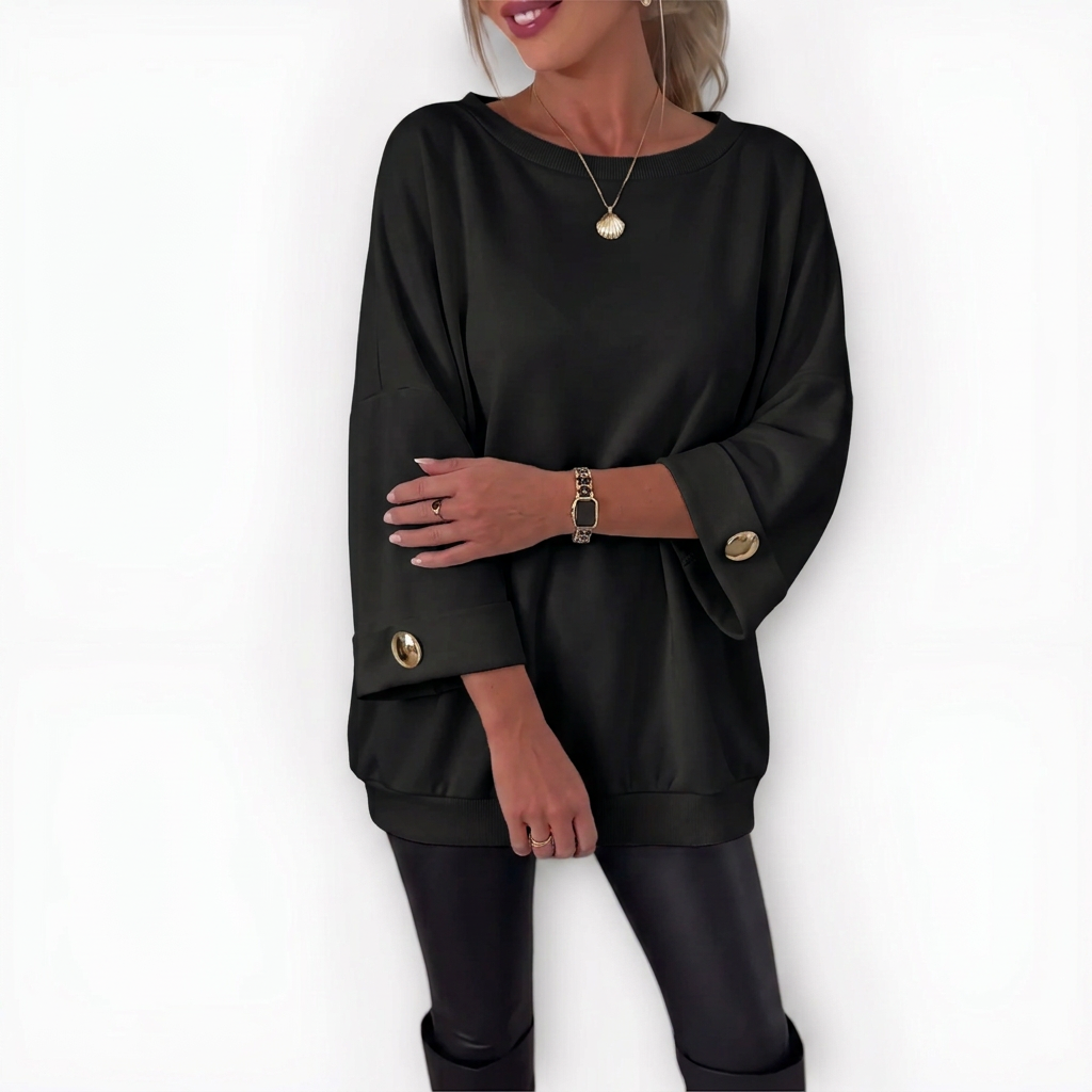 Myrkva | Oversize sweater med rund hals og ribkanter