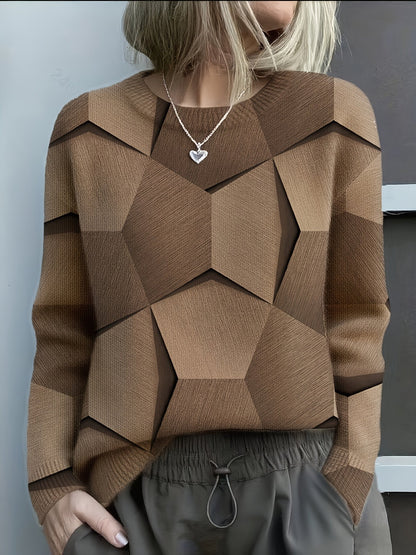 Sweater med grafisk mønster set bagfra