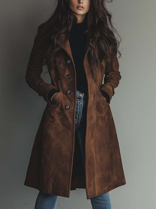 Ottilia trenchcoat i ruskindslook set forfra