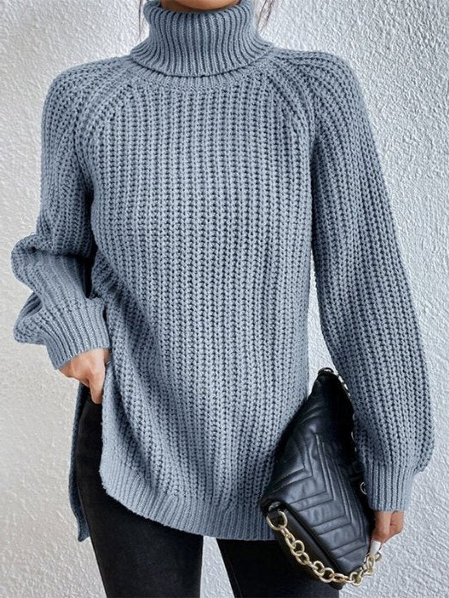 Oversize rullekravesweater i grovstrik farvevariant