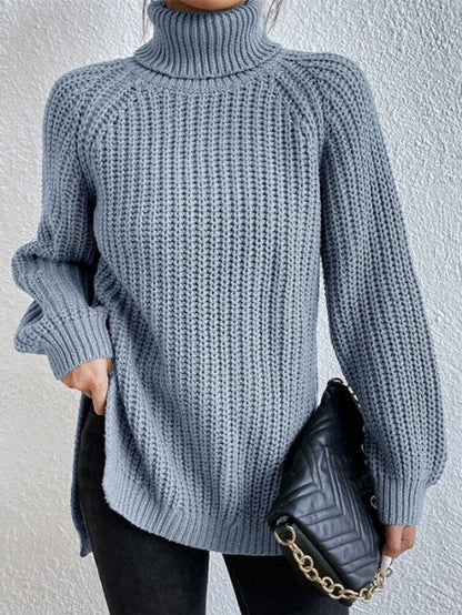 Oversize rullekravesweater i grovstrik farvevariant