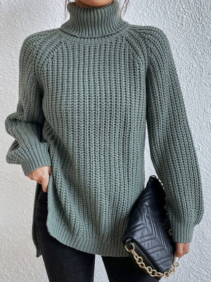 Oversize rullekravesweater i grovstrik detalje ved kanten
