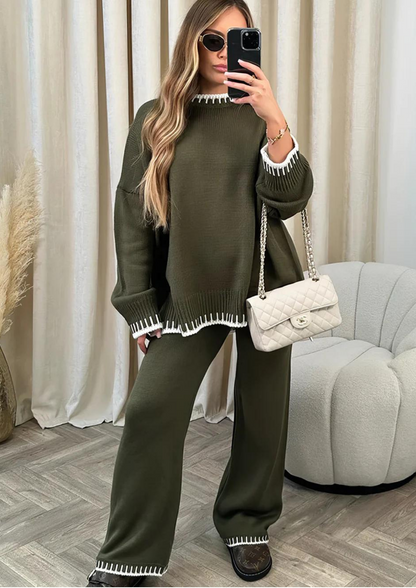 Oversize sæt i viskose nærbillede af stoffet