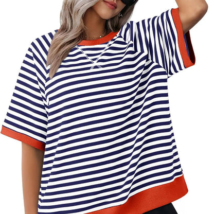 Ingerida | Tofarvet Stribet T-shirt