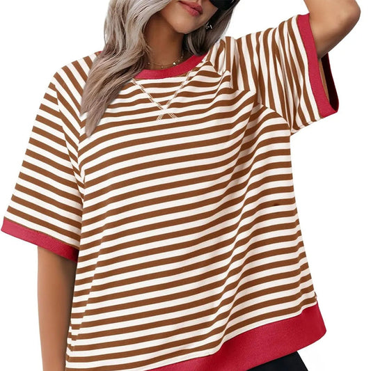 Ingerida | Tofarvet Stribet T-shirt