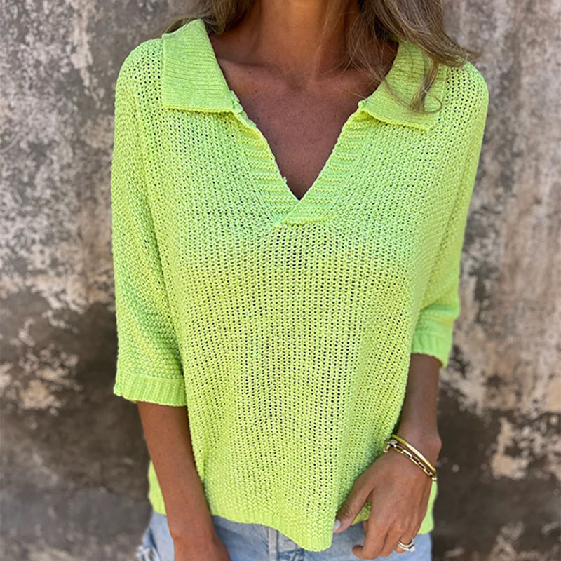 Leah | V-hals top, afslappet og elegant