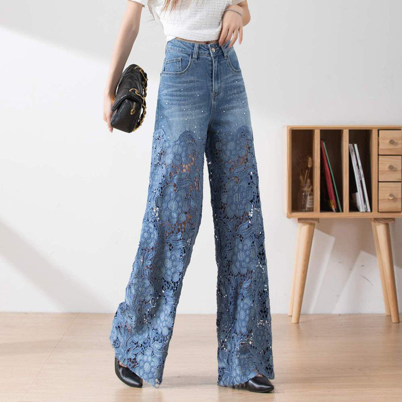 Hilja | Højtaljede patchwork-stil jeans