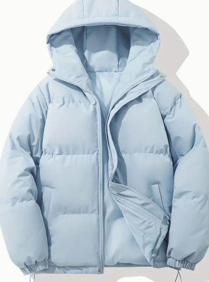 Vatteret vinterjakke med ståkrave komplet look
