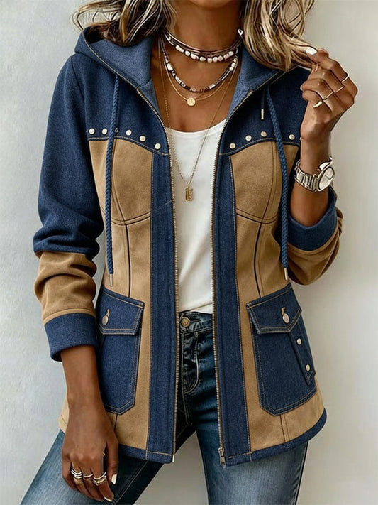 Tordis tofarvet westernjakke set forfra