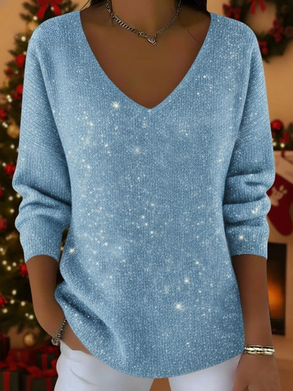 Ulvhild | Paillet bluse med V-hals